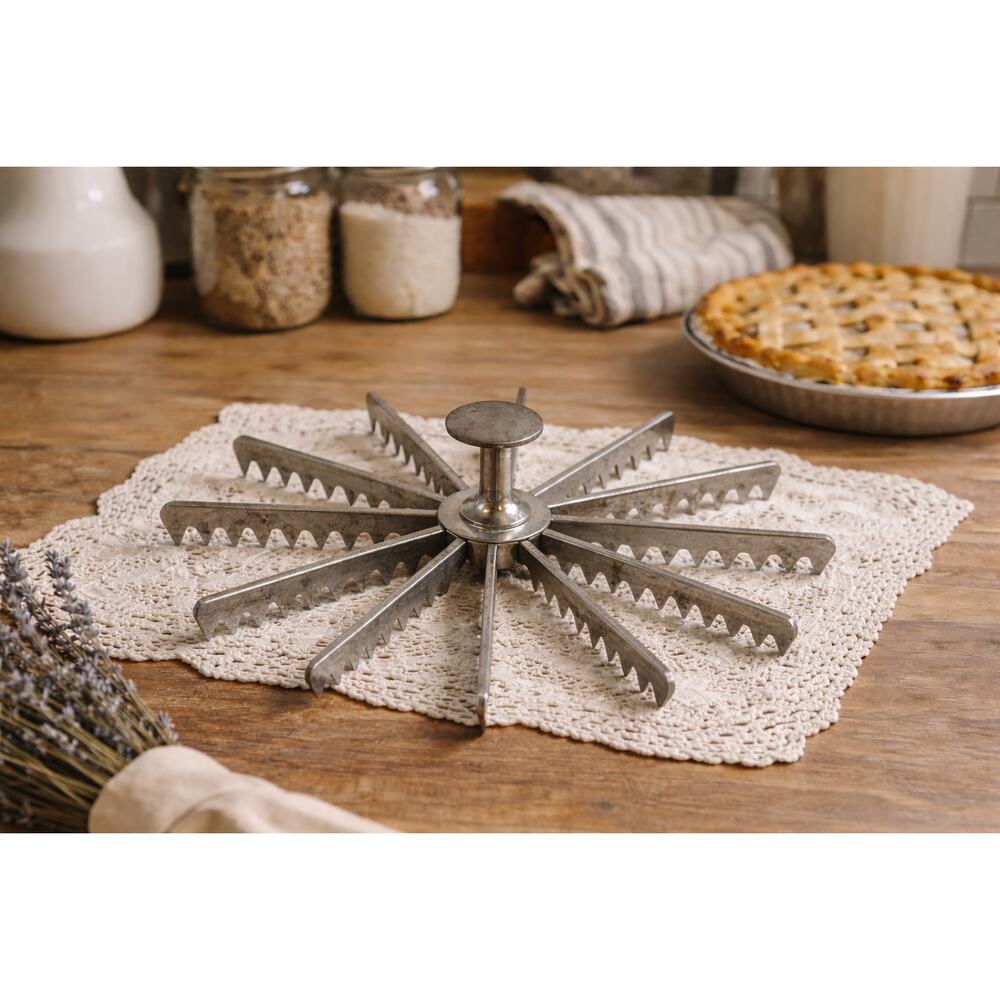 Vintage 12 Slice 9in Pie Cutter Marker Stainless Steel Pie Portion Divider Tool